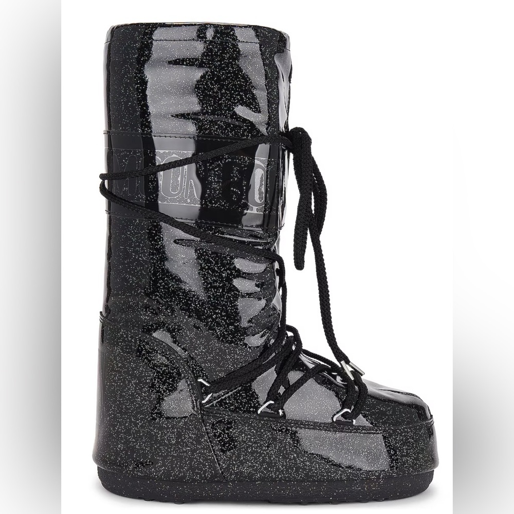 Moon Boot tall icon glitter black size 35-38